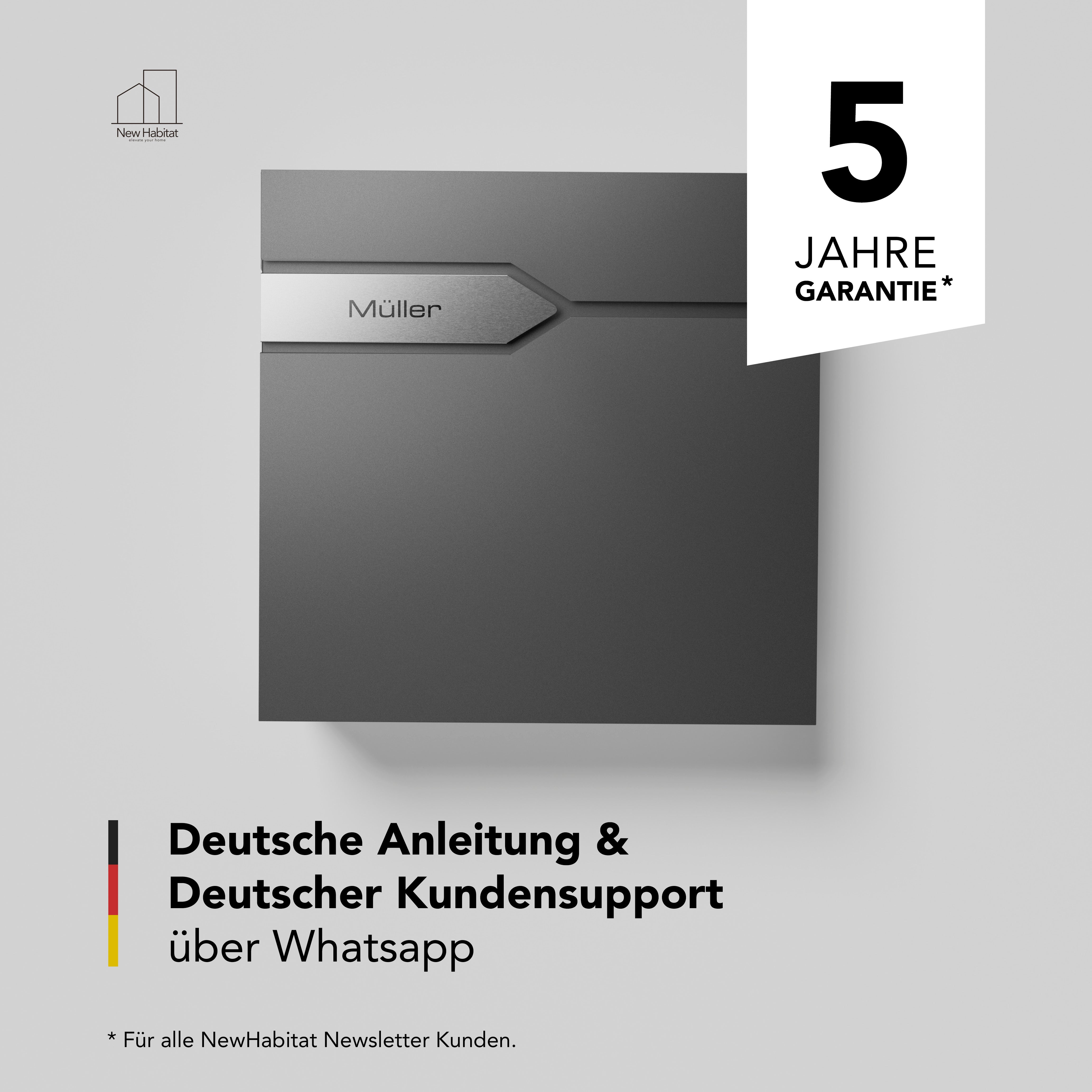 Briefkasten Munich mit Gravur — robust & zeitlos aus Edelstahl
