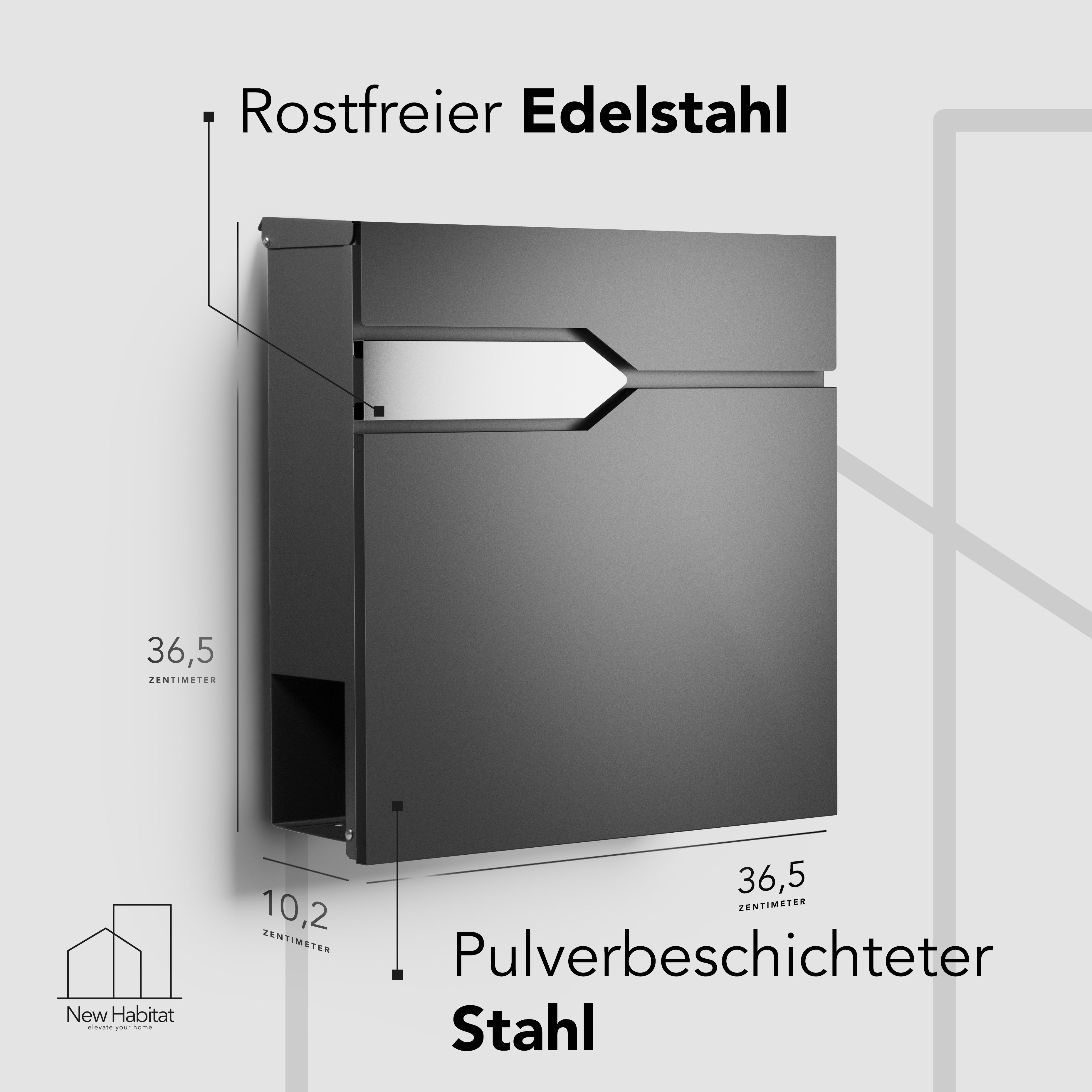 Briefkasten Munich — robust & zeitlos aus Edelstahl
