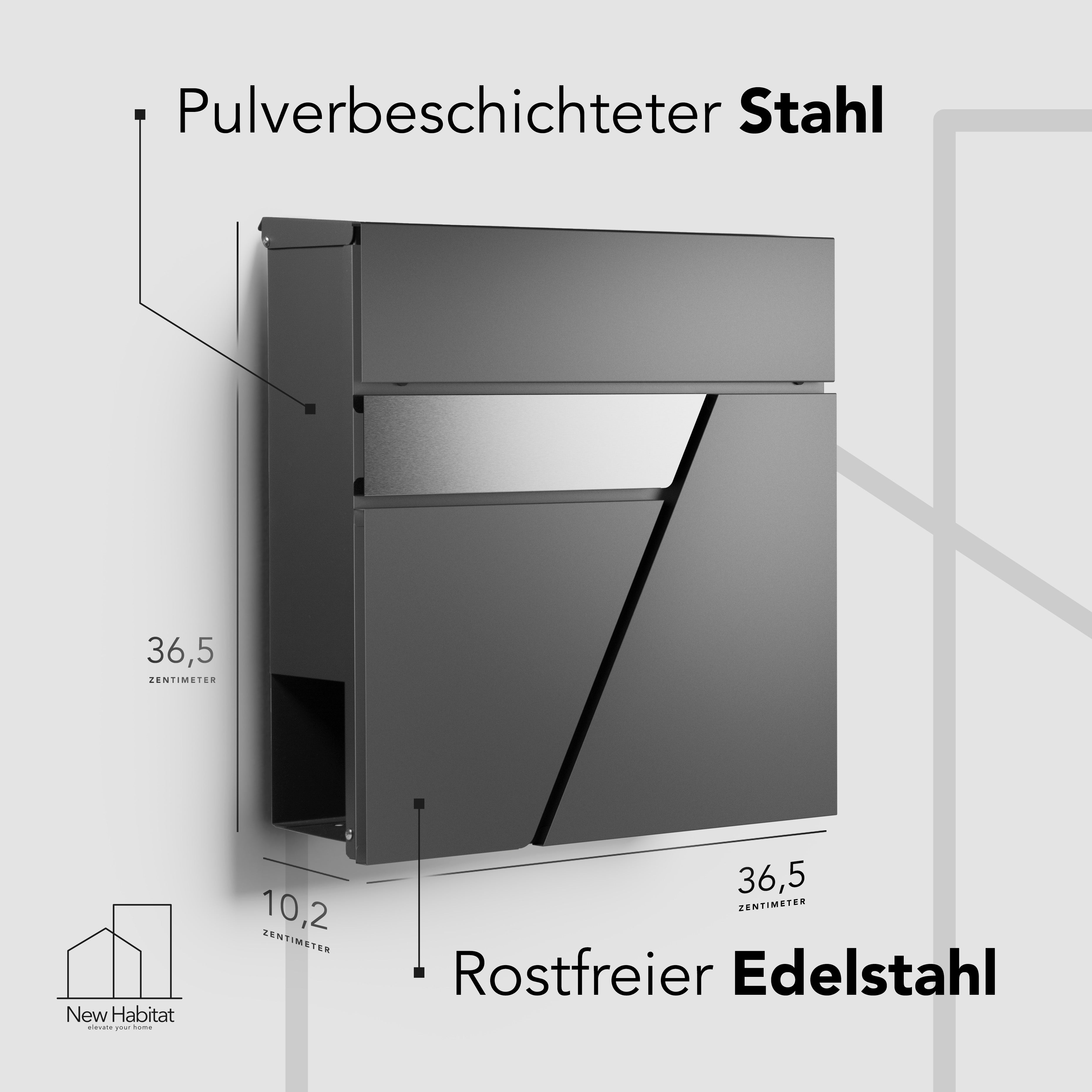 Briefkasten Amsterdam — urban-modern aus Edelstahl