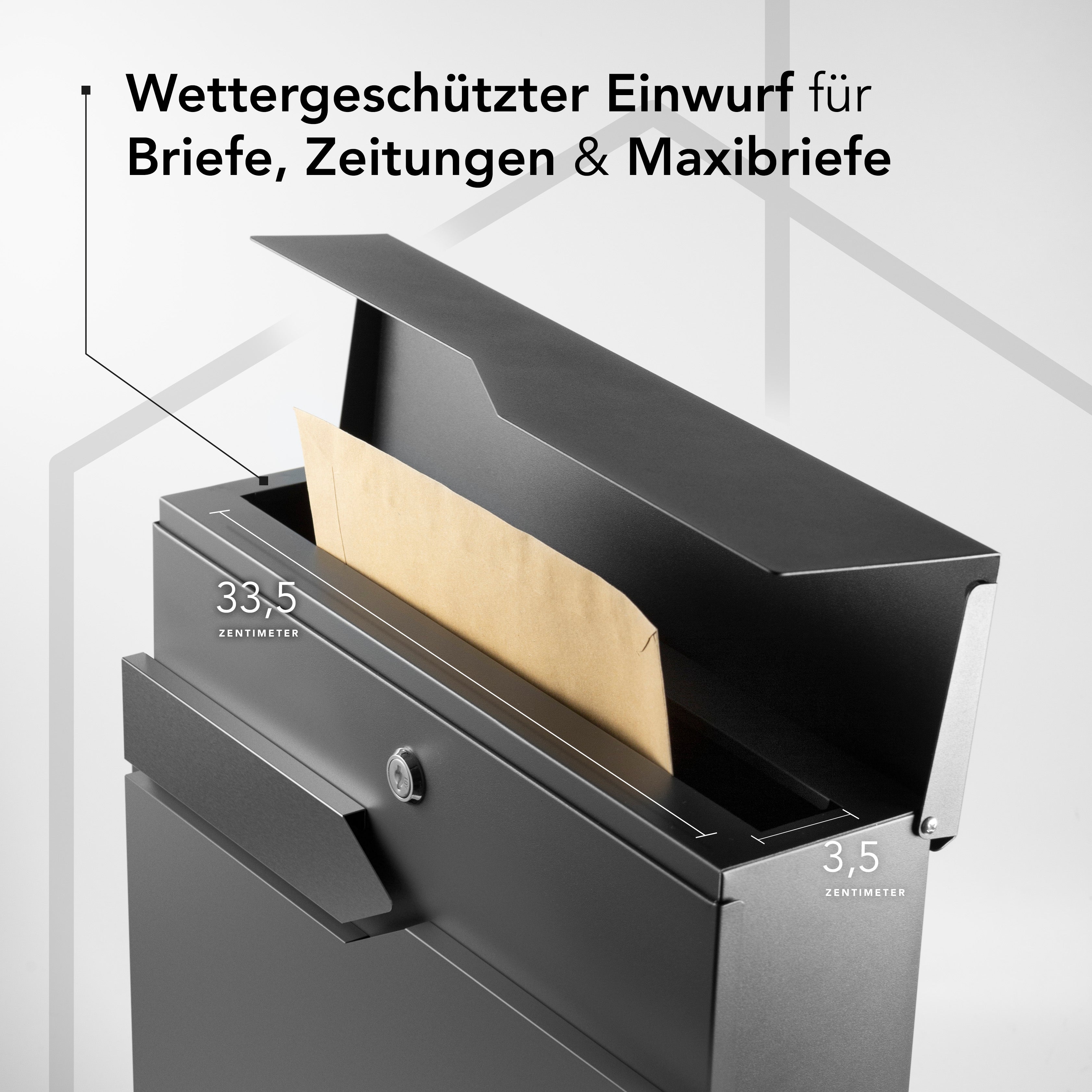 Briefkasten Sydney mit Gravur — modern & puristisch aus Edelstahl