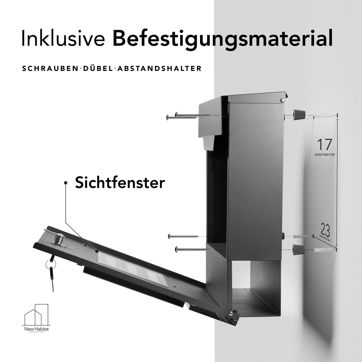 Briefkasten Mailand mit Gravur — italienisches Design aus Edelstahl personalisiert