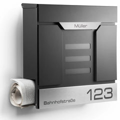 Briefkasten Mailand mit Gravur — italienisches Design aus Edelstahl personalisiert